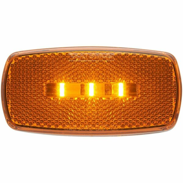 Lastplay LED Oval Amber Marker & Clearance Light with Reflex - White Base LA3557877